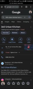 360 urban kitchen google business listing services by wise tech business solutions